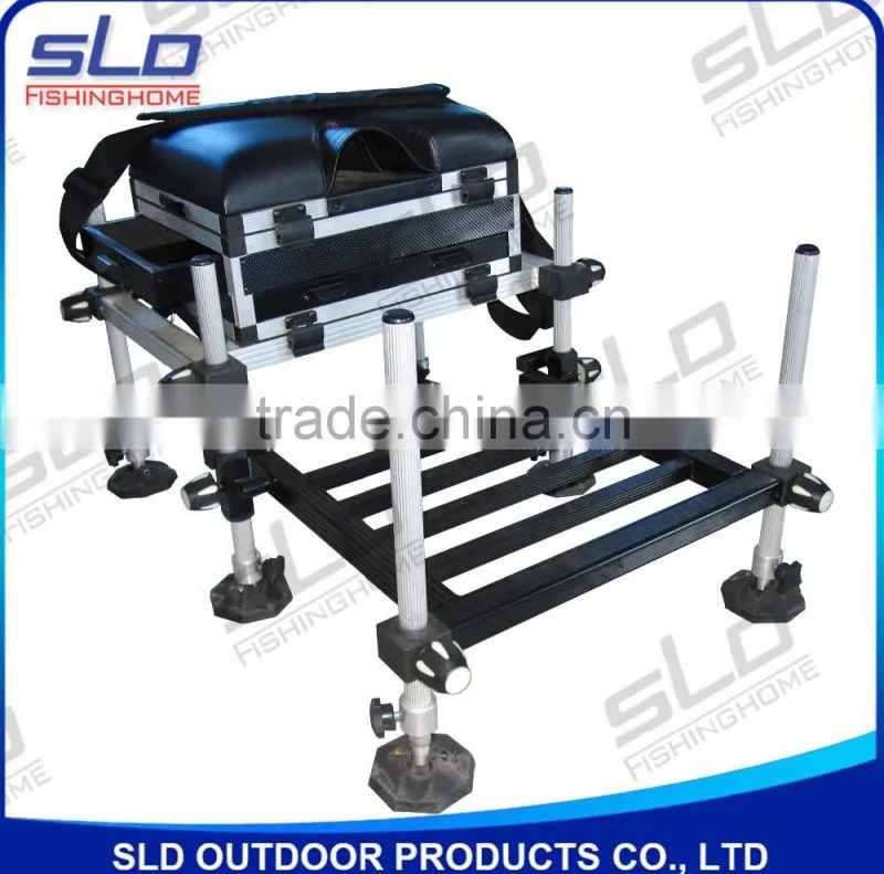 aluminum fishing tool Seat Box with drawers with footplate with side drawer