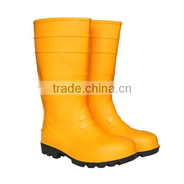 CE Certified Steel Toe Yellow PVC Safety Boots