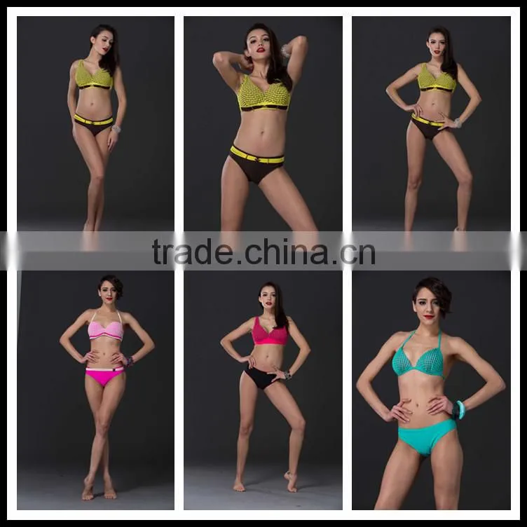 2015 New Fashion hot girl sexy plus size Mesh swimwear