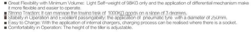 China factory price CE ISO 1ton walkie tow tractor