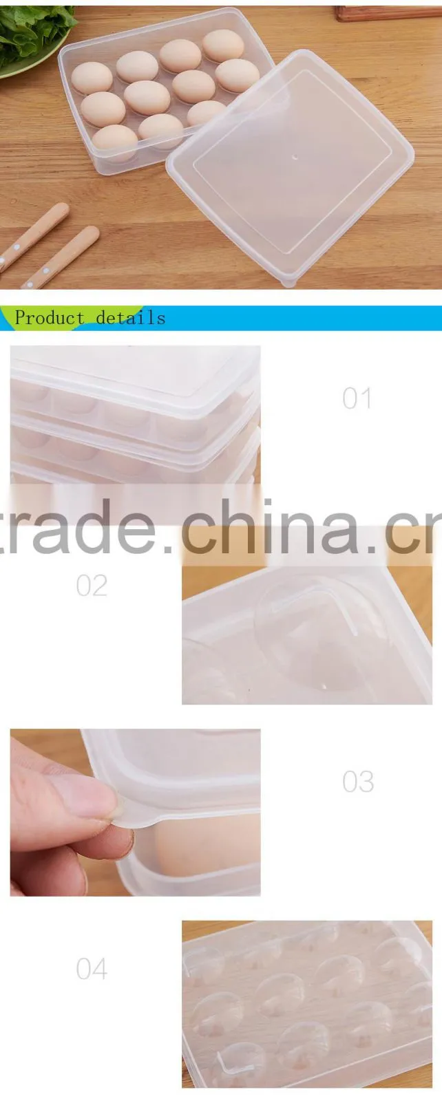 Egg Container Holder Box Refrigerator Storage Tray for 12 eggs