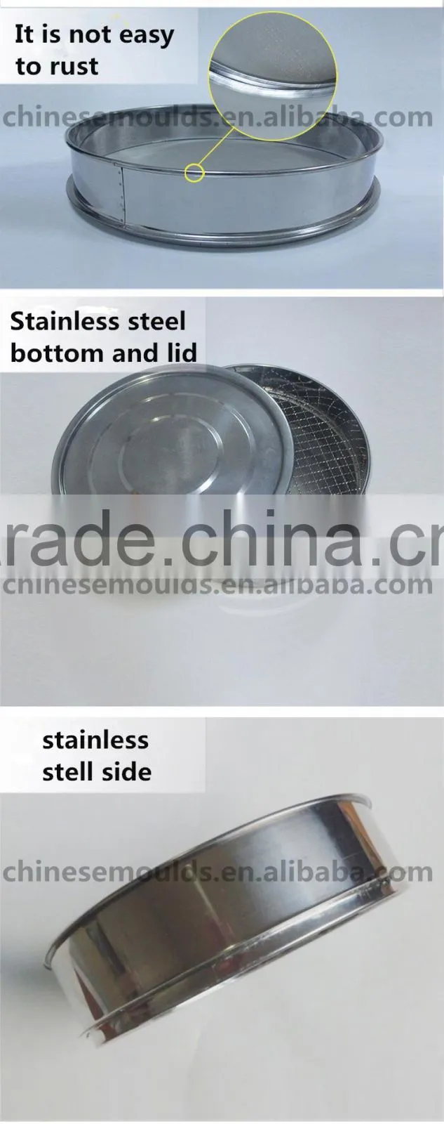 Stainless Steel Square Mesh Stamping Test Sieve