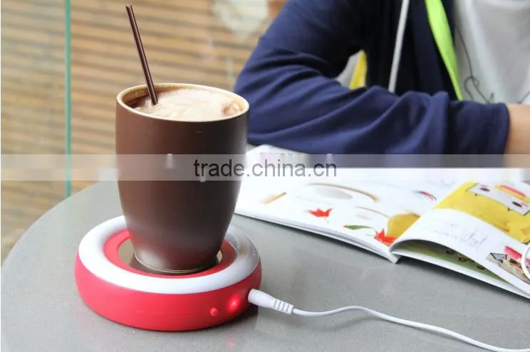 Winter USB Gadget Silicone Cup Mat, Rainbow Colorful Design USB Heat Warmer Coaster, Gift USB Cup Warm Coaster For Wholesale
