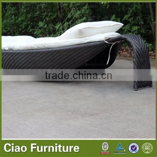 Garten polyrattan lounge leaf shape sun lounger