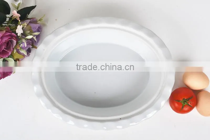 11.5" Oval porcelain baking sheet with lid