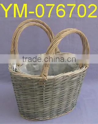 Football Shape Willow Flowerpot Planter