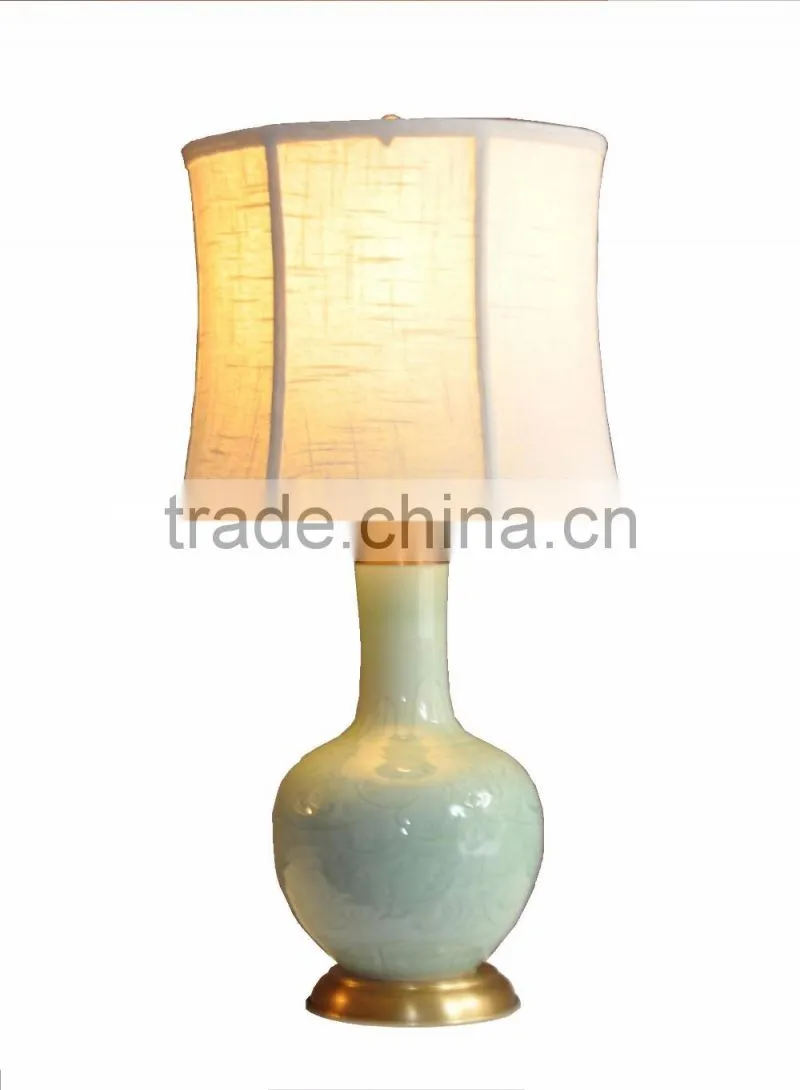 BISINI Luxury Light Green Ceramic Table Lamp