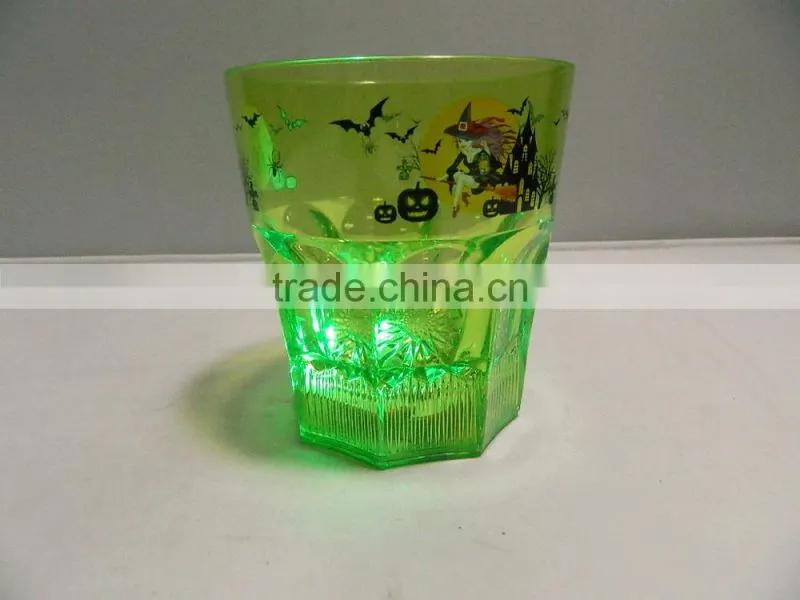 Hot sales new design plastic led flashing halloween decor with halloween cup