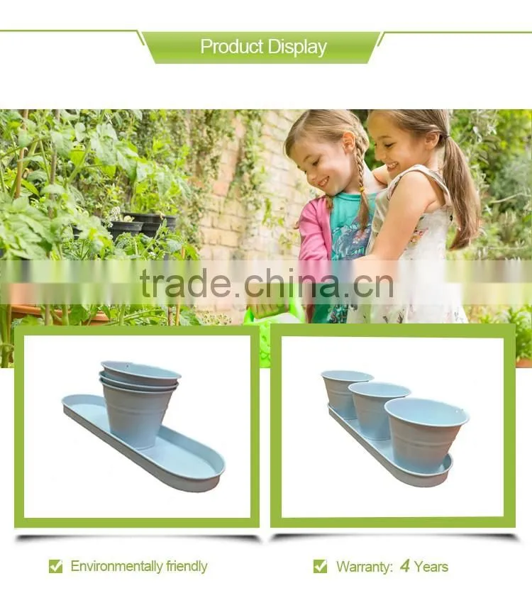 cheap mini garden decorate color painting metal flower pot