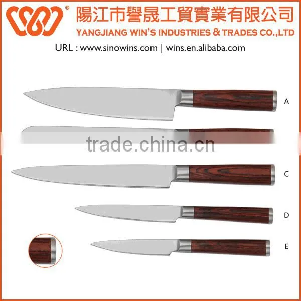 A3137 Hot Sale Stainless Steel Blade Knife Set with Pakkawood Handle