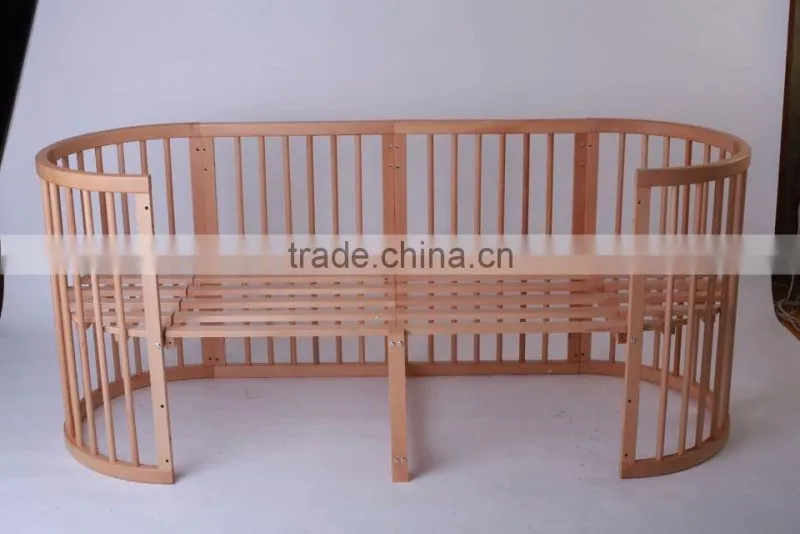 solid beech wood round cot baby crib sheets