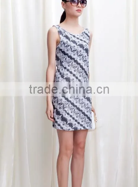 2014 cheap ladies dress,sleeveless skirts guangzhou clothes