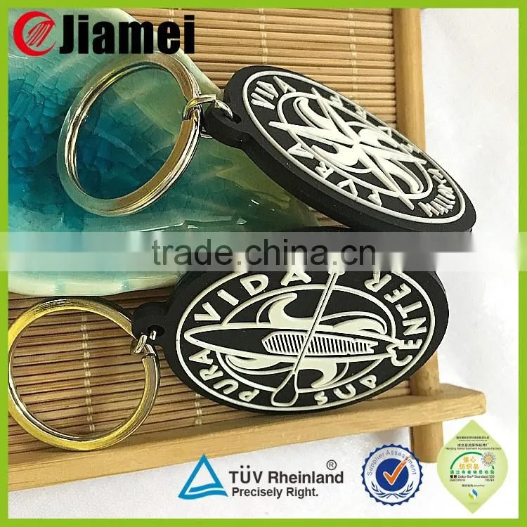 Custom rubber company gift one side pvc keychain custom