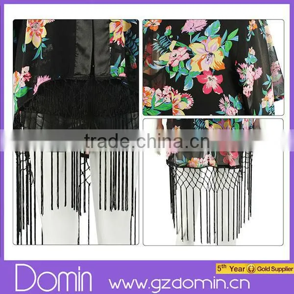 New Fahison Women Printed Kimono Jacket Ladies Cardigan Ladies Silk Kimono