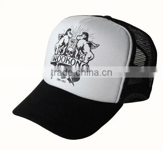 2013 summer 5 panel cotton and mesh printing snap back trucker cap