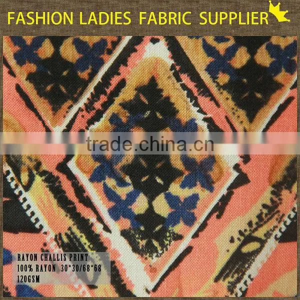shaoxing cichengtex printed rayon fabric for lady