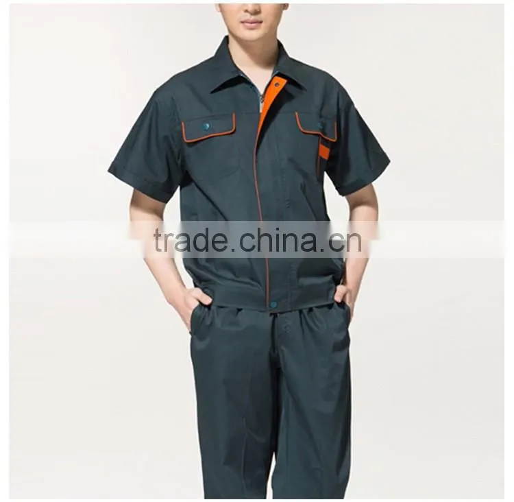 Short-sleeved Navy Blue Work Clothes Factory Workshop Suit