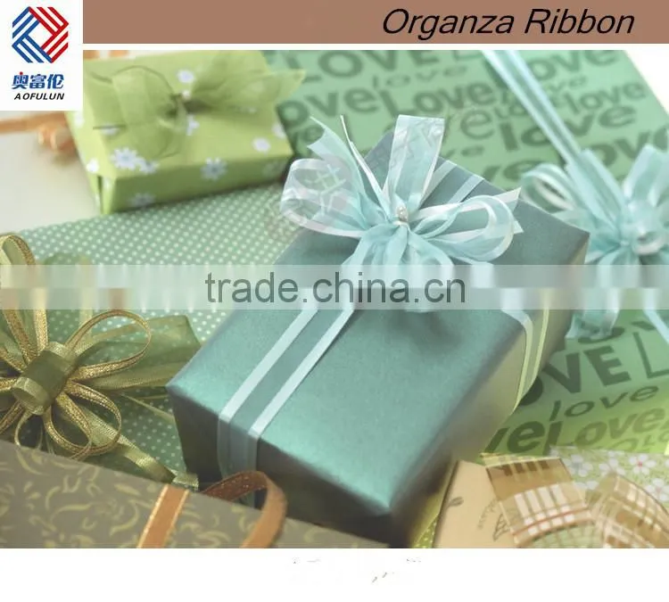 Organza Ribbon with Satin Ribbon for Gift Packing
