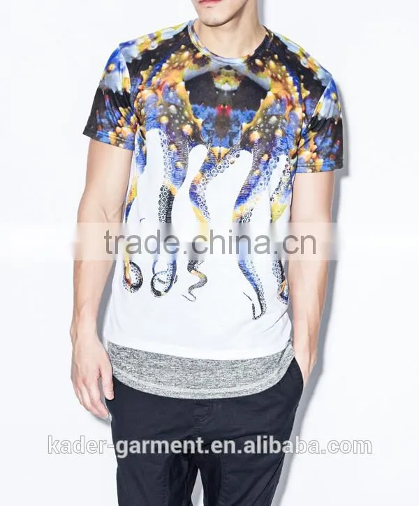 Octopus Sublimation T shirt Customize 100% Polyester Sublimation T Shirts
