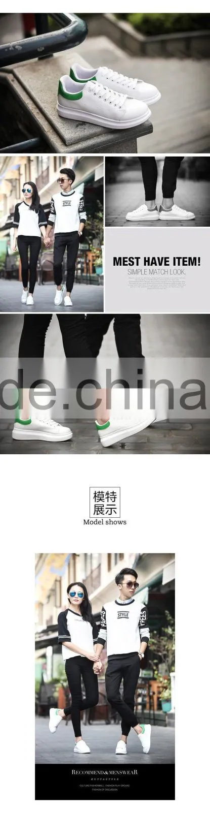 Newest Classic White Casual Shoes Footwear Men Breathable Walking Shoes