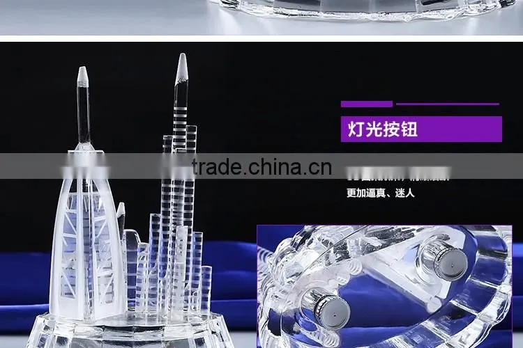 High Quanlity Crystal LED Dubai Tower With Souvenir Gift