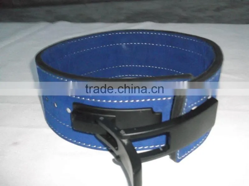 Lever buckle Genuine leather Power weight lifting belts