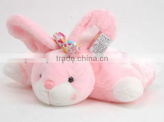 Lovely rabbit shaped plush animal pillow with buckle