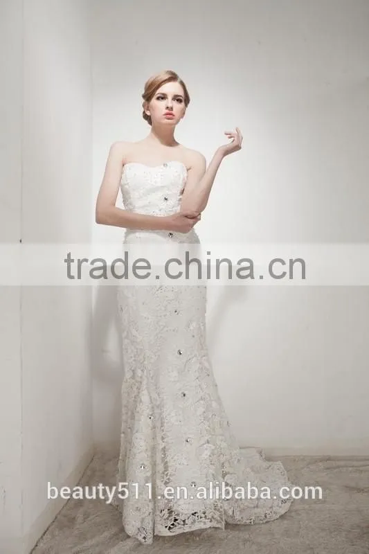 Mermaid Sweetheart Court Train Elegant Lace Wedding Dress AS30402