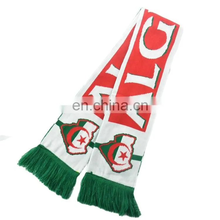 SC-0030 Acrylic soccer scarf custom print knitted jacquard Italy football fan scarf