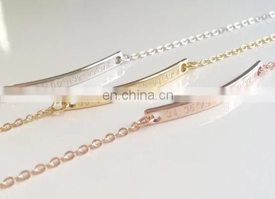 Name Personalized bar bracelet Bridesmaid Gift Dainty Name Plate Bracelet