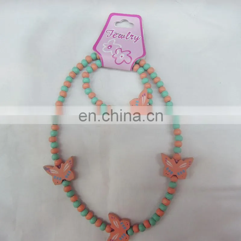professional butterfly wooden necklace for kids