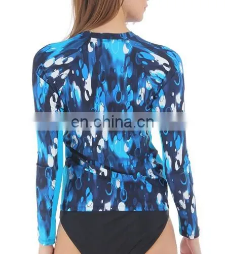 Full printed custom made long sleeve rush guard/rashguard for women
