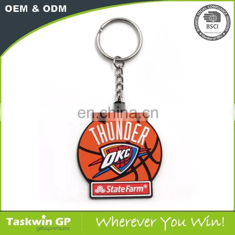 Promotional gifts rubber key chain / custom basketball pvc keychain / plastic silicon keychain