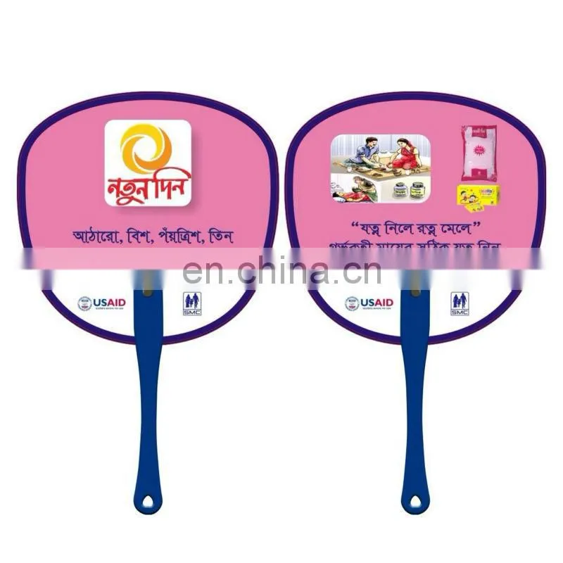 nice quality marketing custom make hand fans color black