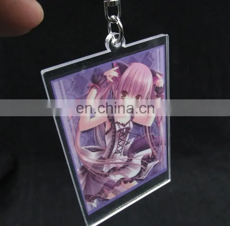 Newest crystal clear custom anime acrylic keychain