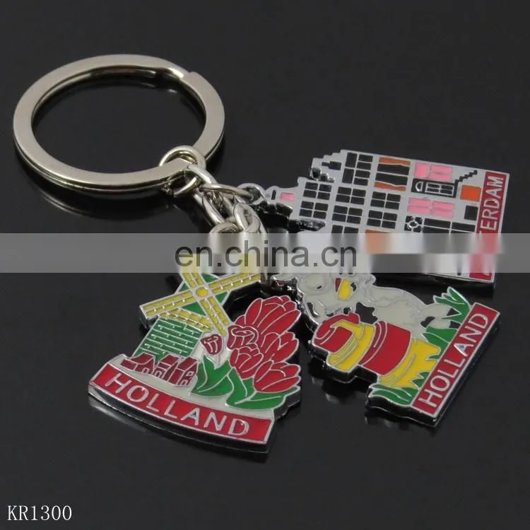 Custom Travel Country Keychain Tourist Souvenir Gifts Metal Key Rings