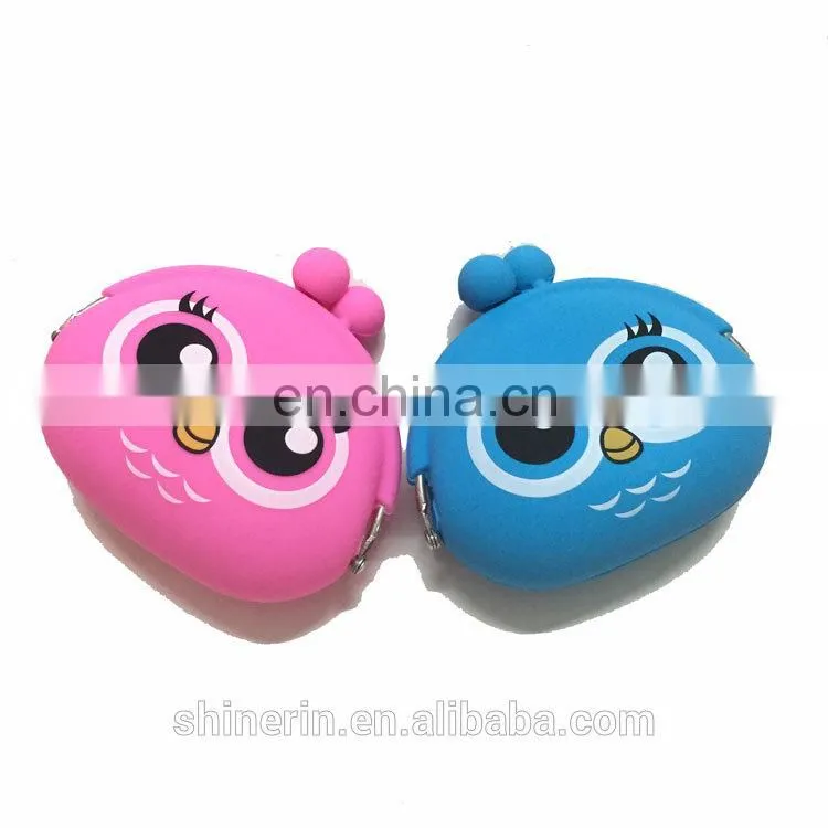 Customized Women Gentle Cartoon Piggy Coin Bank Case Metal Clip Silicone Wallet Purse