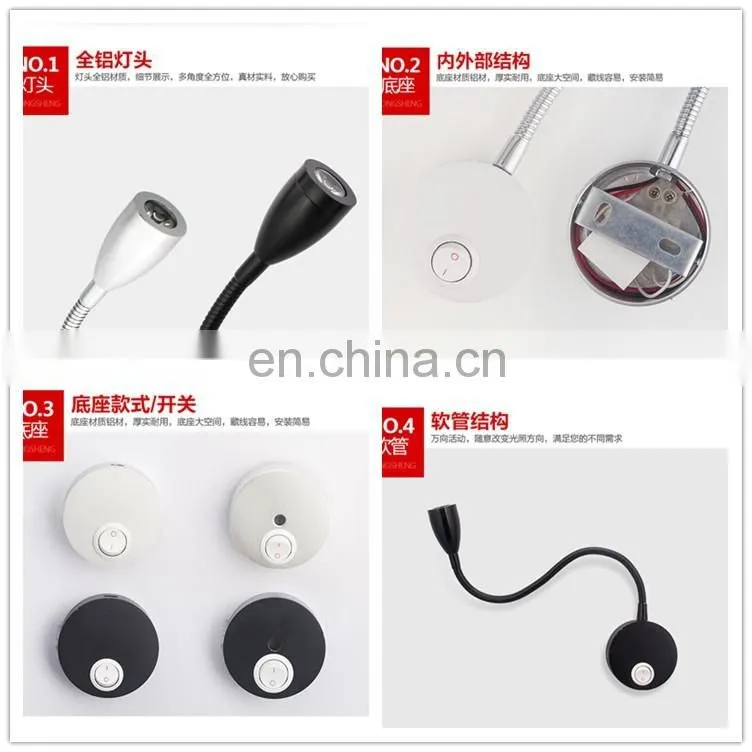 Modern Simple Design Mini Led Reading Lamp Eye Protected Led Standing Reading Lamp Hot Flexible Snake Led Reading Lamp