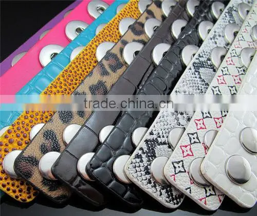 Lovely Jewelry handmade genuine leather snap bracelet for men SKZ000801 (custom logo)