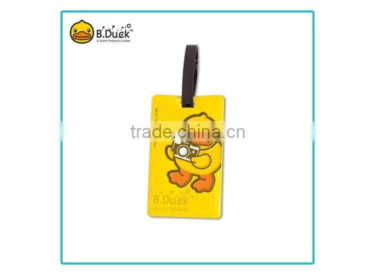 B.Duck factory wholesaler cheap personalized luggage tags with adjustable strap