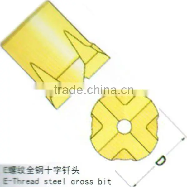 E-Thread steel cross bit