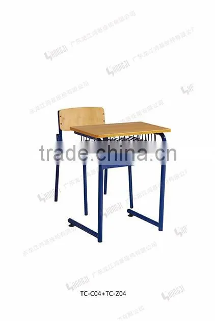 metal primary student desk and chair TC-C04+TC-Z04-V for pupil furniture