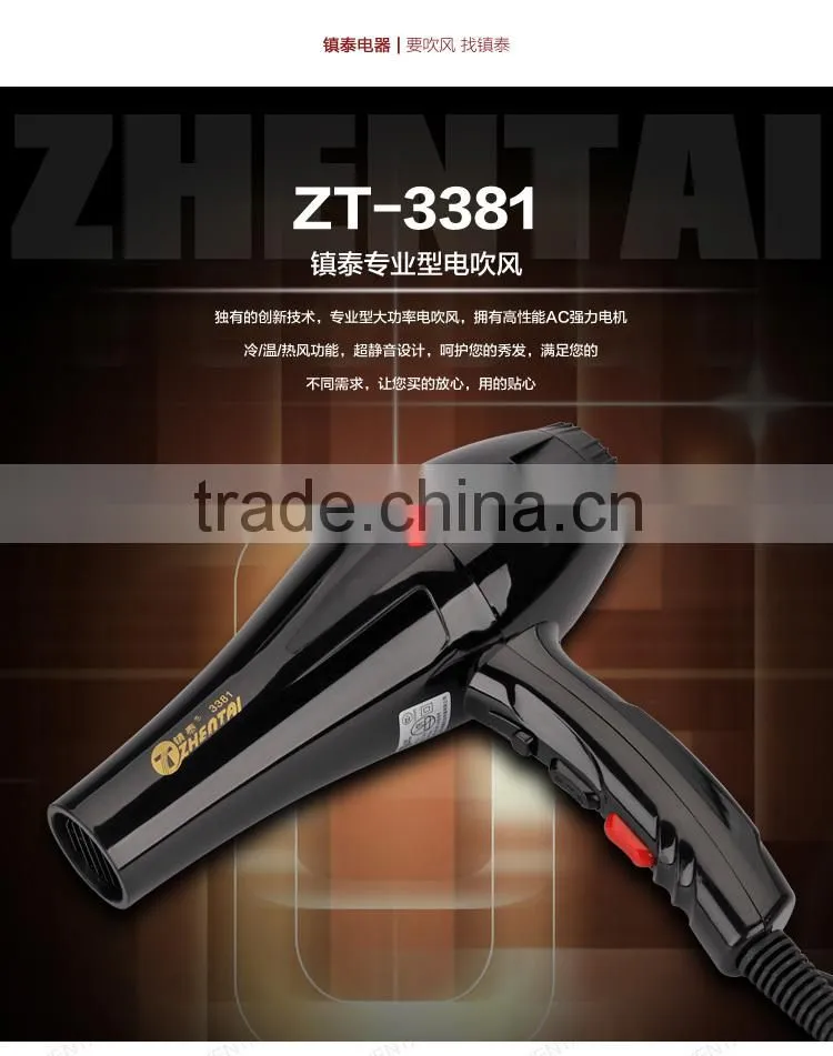 Black Color Nylon Hair Dryer Pure Copper Motor Hair Blower Dryer