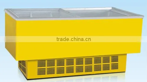 Large capacity island chest freezer for dumplings, frozen meat, chicken and sea food