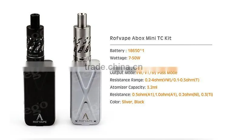 Elego Stock Selling 100% Authentic Rofvape Abox Mini 50W TC Starter Kit
