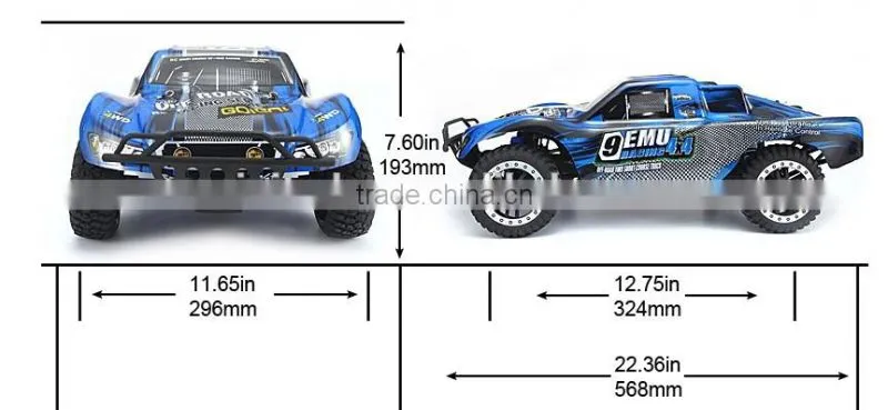 Minitudou High Speed car large 2.4G 4D RC Brush Monster 1/10 Electric Short course truck 1:10 scale model trucks
