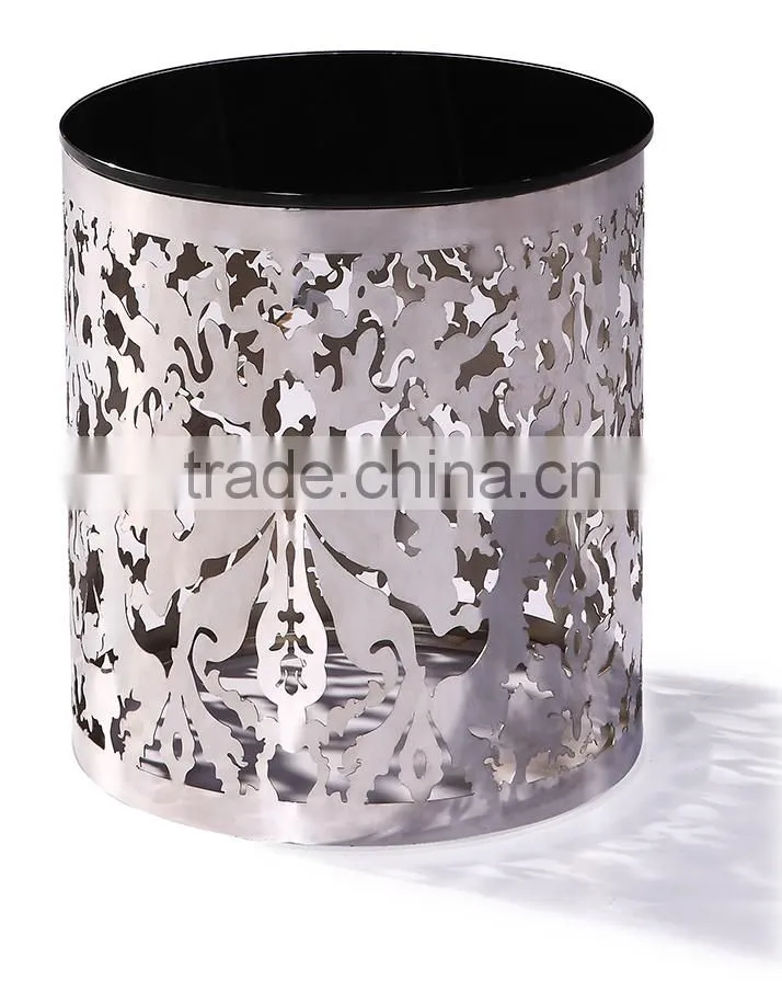 Hollow stainless steel round side table