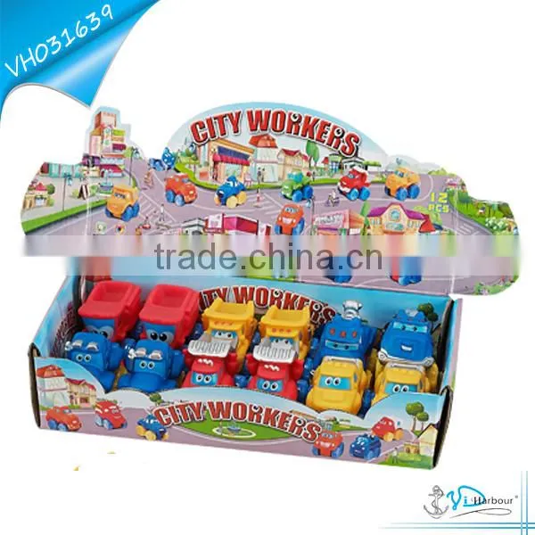 Free Wheel Cartoon Baby Rubber toy truck