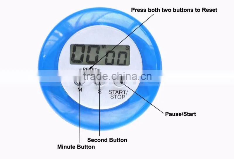 5 Color In Stock Yellow/Orange/White/Blue/Purple Factory Price Electronic Round Count Down Timer