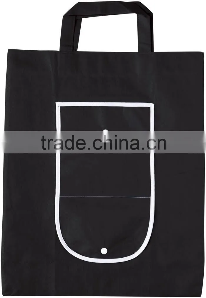 foldable pp woven shopping bag with buttons closure